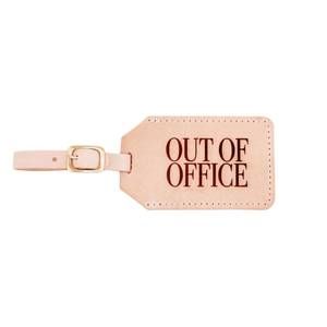 NEW FRESHWATER CURATED GOODS out of office luggage tag in peach